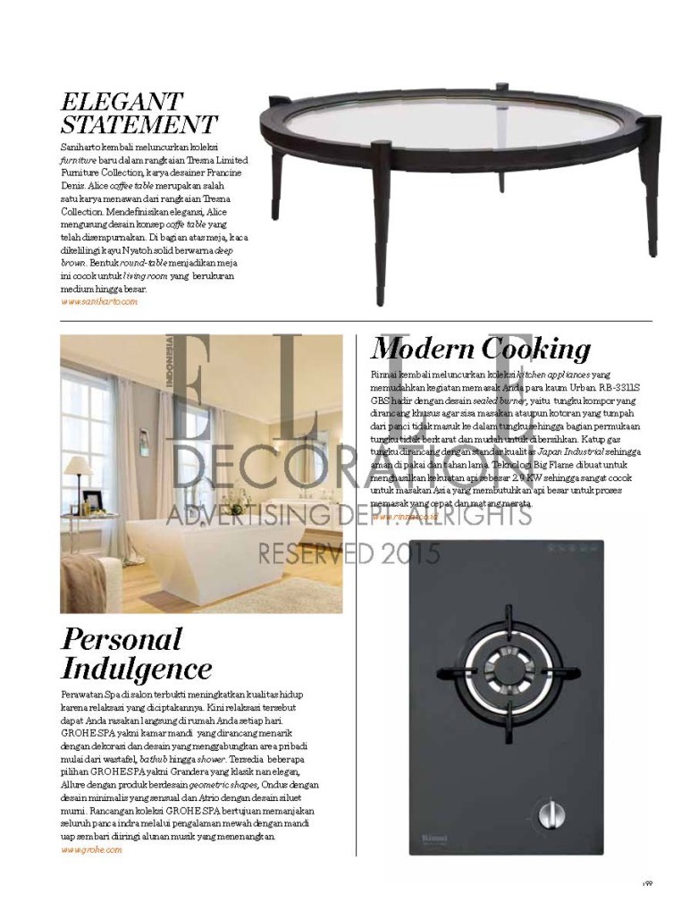 Elle Decoration Product Info - April 2015