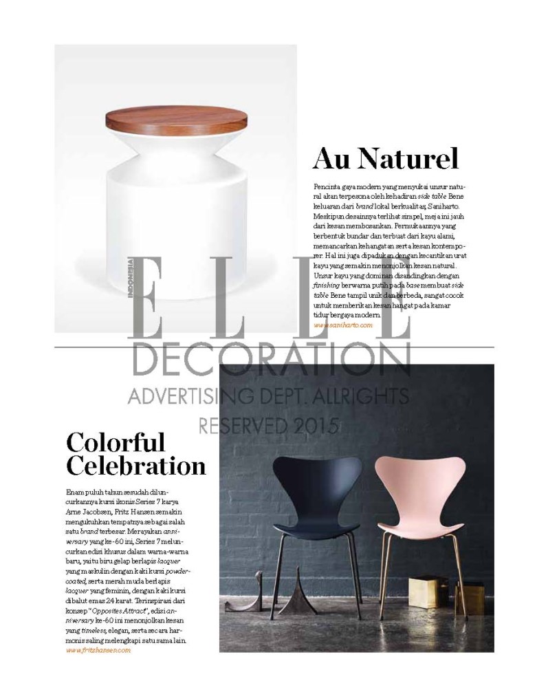 Elle Decoration Product Info - January 2015