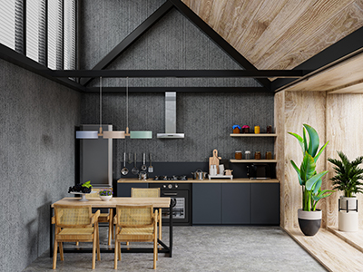 Dapur Minimalis Gaya Industrial